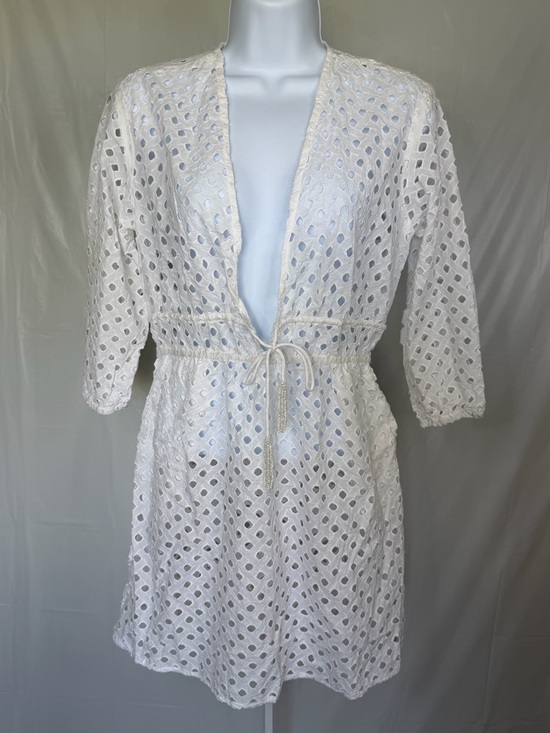 blue island Other - Blue Island White Eyelet Cover Up Small Cotton Beach Dress NWT